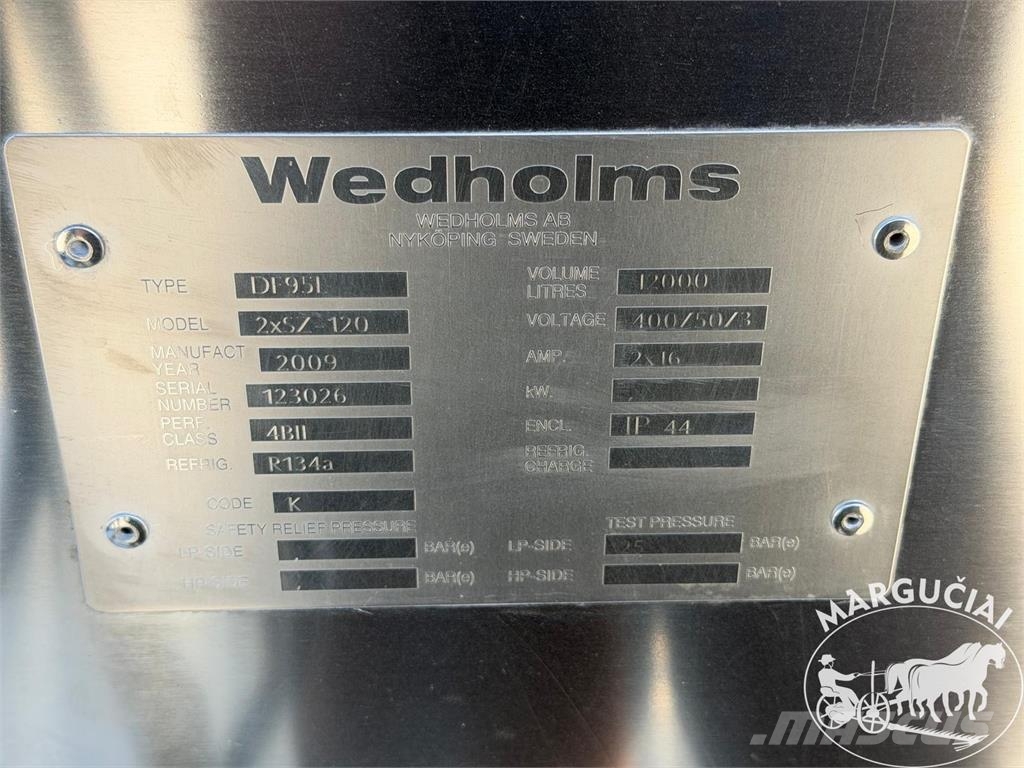 Wedholms Pieno šaldytuvas DF95, 12000 l Equipo para almacenar leche
