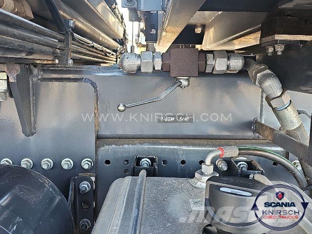 Scania G 320 B4x2NA 3-Seitenkipper Dautel mit Kran Hiab 덤프 트럭