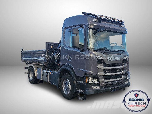 Scania G 320 B4x2NA 3-Seitenkipper Dautel mit Kran Hiab 덤프 트럭