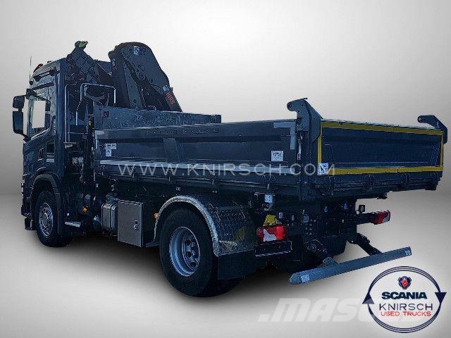 Scania G 320 B4x2NA 3-Seitenkipper Dautel mit Kran Hiab 덤프 트럭