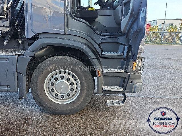 Scania G 320 B4x2NA 3-Seitenkipper Dautel mit Kran Hiab 덤프 트럭