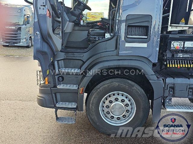 Scania G 320 B4x2NA 3-Seitenkipper Dautel mit Kran Hiab 덤프 트럭