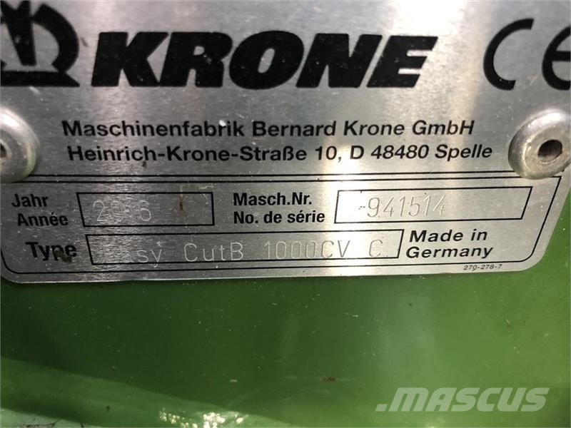 Krone EasyCut B 1000 CV Schwader