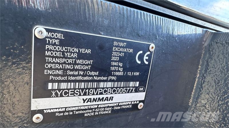 Yanmar SV19vt Мини екскаватори < 7 т