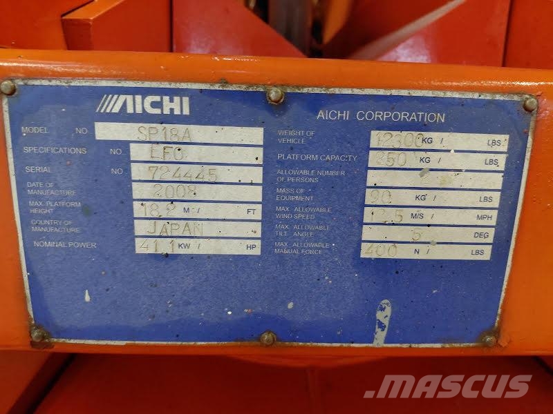 Aichi SP18A Plataformas con brazo de elevación telescópico