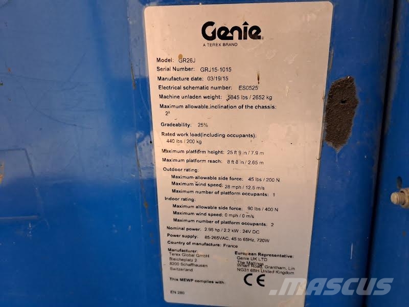 Genie GR-26J رافعات السارية الرأسية