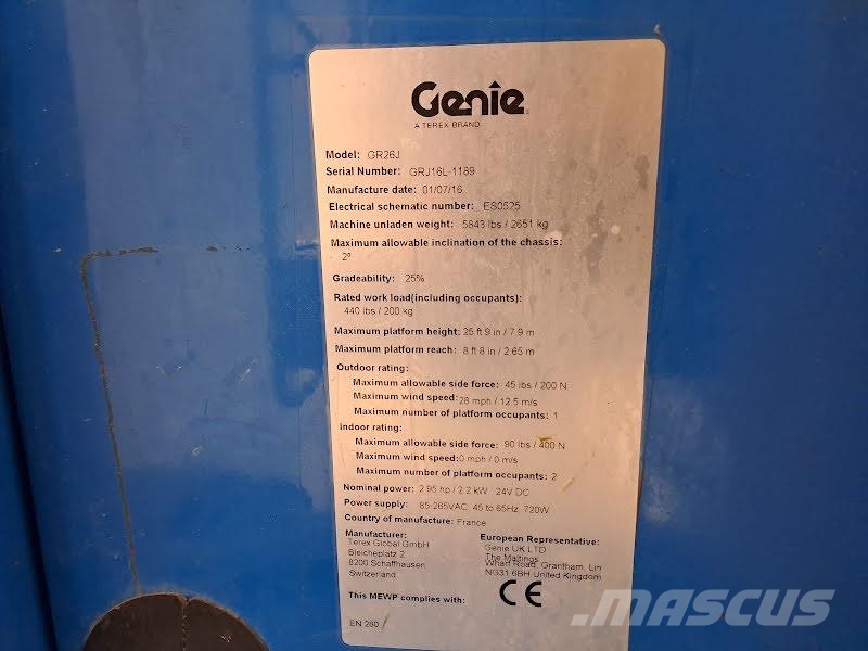 Genie GR-26J رافعات السارية الرأسية
