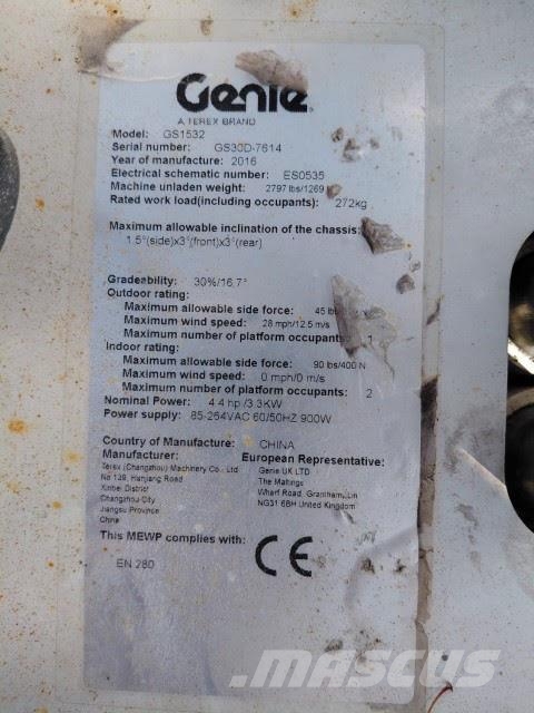 Genie GS-1532 رافعات مقصية الشكل