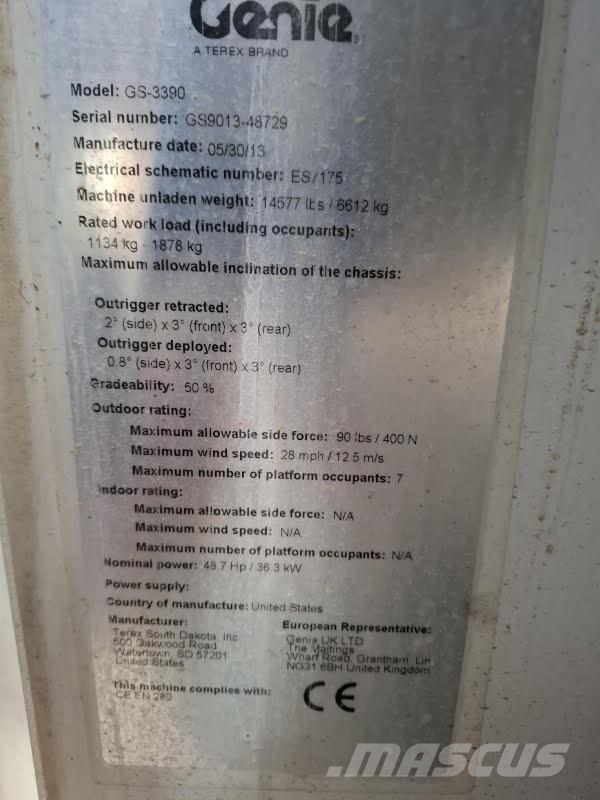 Genie GS-3390 RT Žirkliniai keltuvai