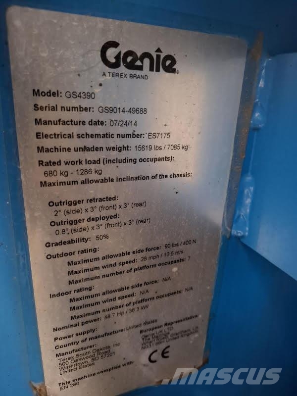Genie GS-4390 RT Ανυψωτήρες ψαλιδωτής άρθρωσης