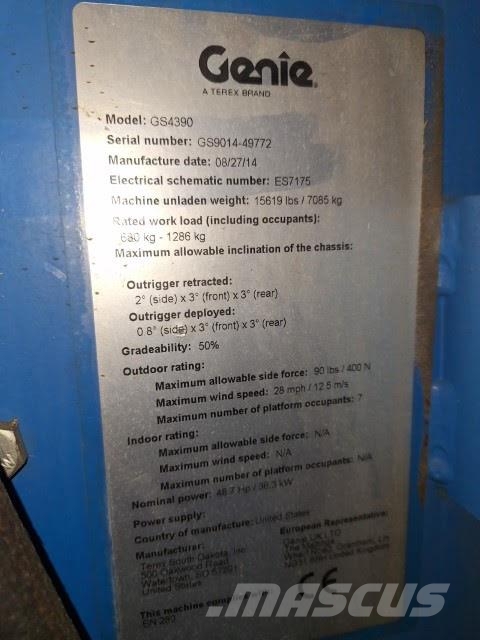 Genie GS-4390 RT Žirkliniai keltuvai