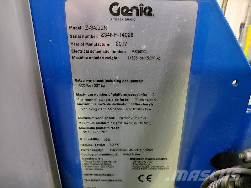 Genie Z-34/22N Plataformas elevatórias articuladas
