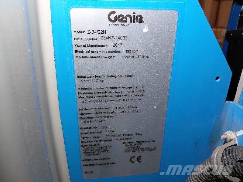 Genie Z-34/22N Plataformas elevatórias articuladas