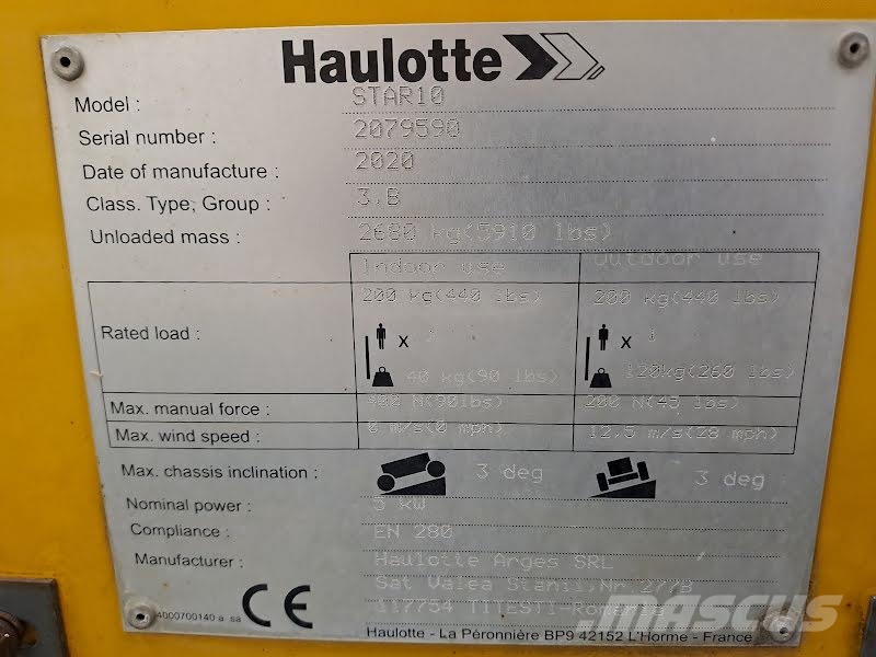 Haulotte STAR 10 رافعات السارية الرأسية