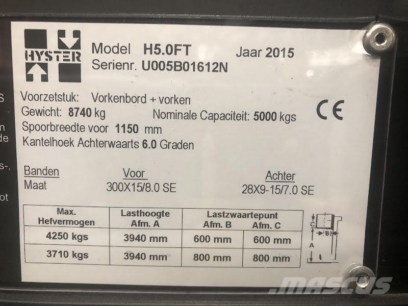 Hyster H5.0FT LPG forklifts
