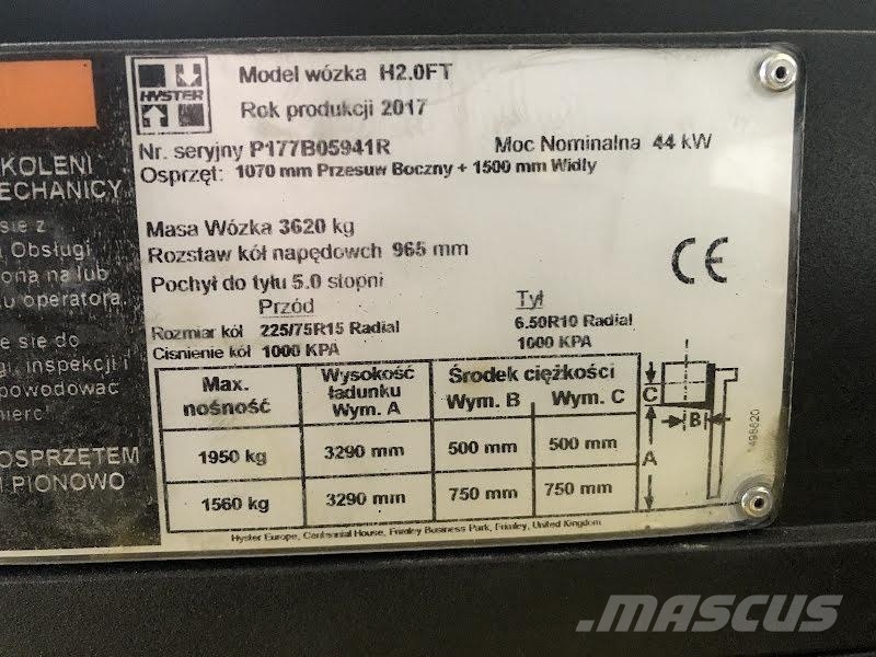 Hyster H2.0FT LPG forklifts
