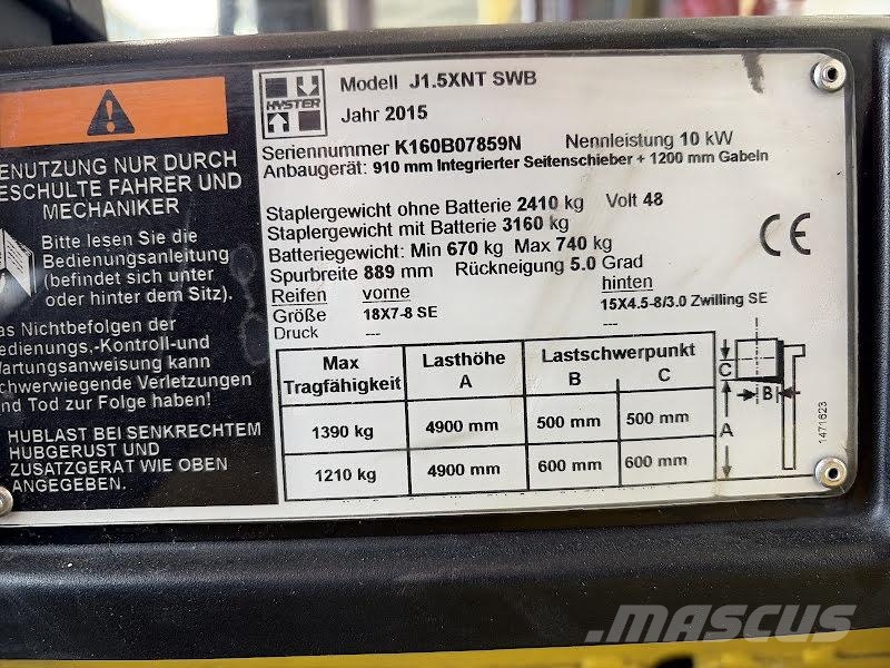 Hyster J1.5XNT Elektriskie autoiekrāvēji