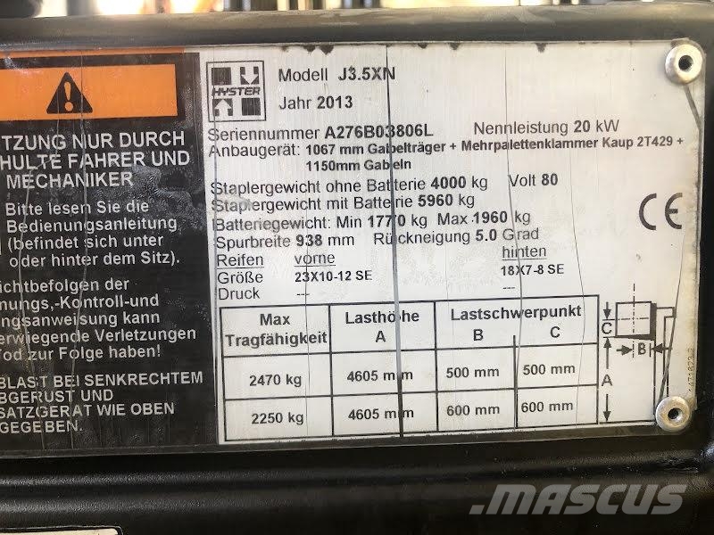 Hyster J3.5XN Ηλεκτρικά περονοφόρα ανυψωτικά κλαρκ