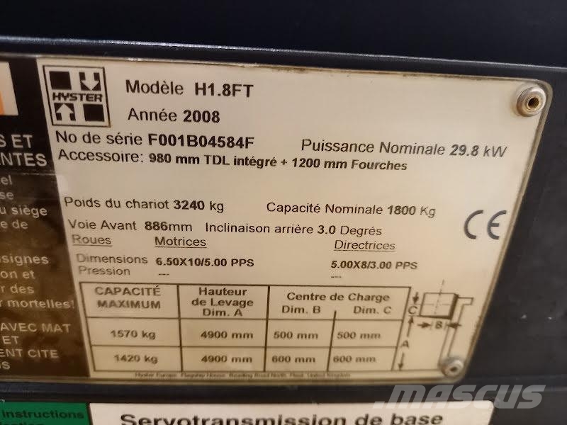 Hyster H1.8FT LPG forklifts