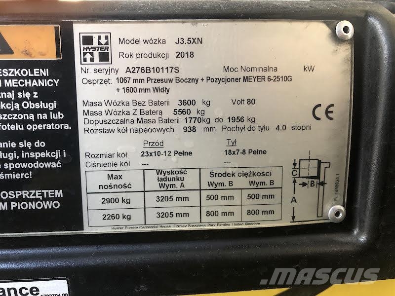 Hyster J3.5XN Electric forklifts