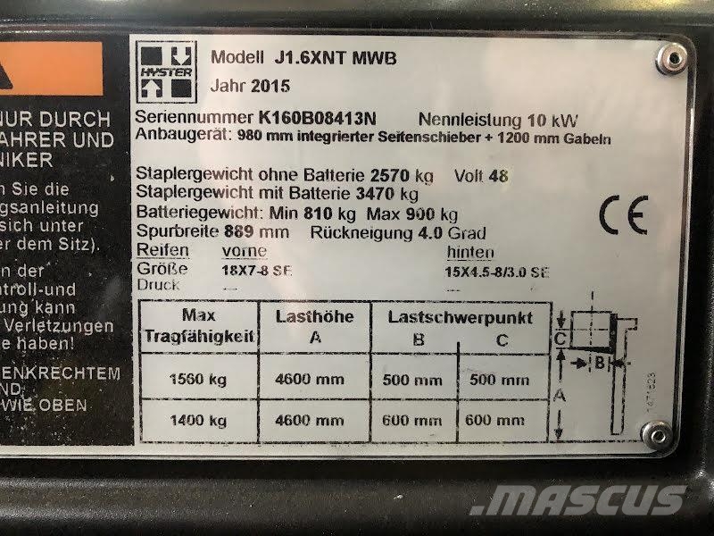Hyster J1.6XNT Electric forklifts