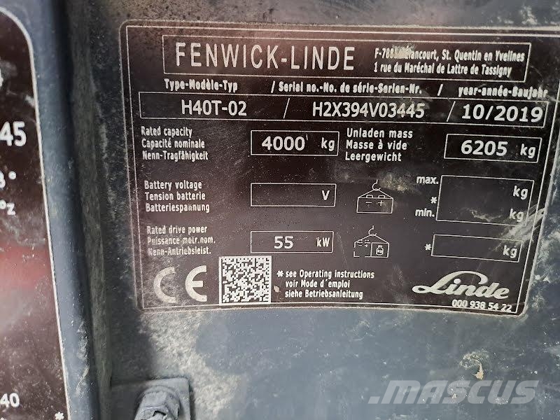 Linde H40T-02 Gāzes autoiekrāvēji (LPG)