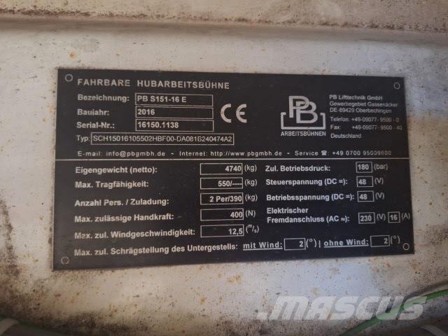PB S151-16 E Ножични работни платформи