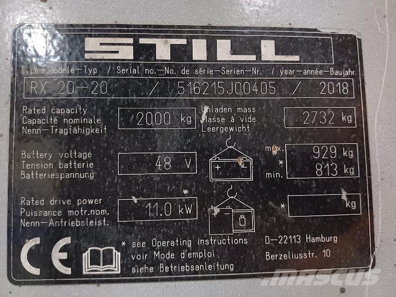 Still RX 20-20 Elektriniai šakiniai krautuvai