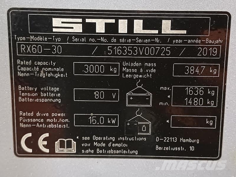 Still RX 60-30 Electric forklifts