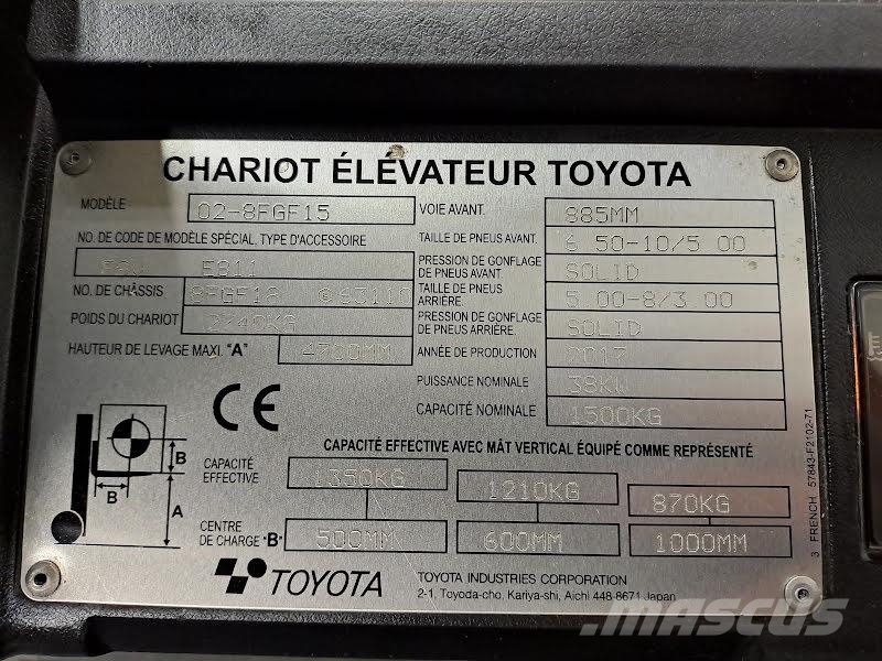 Toyota 02-8FGF15 LPG vozíky