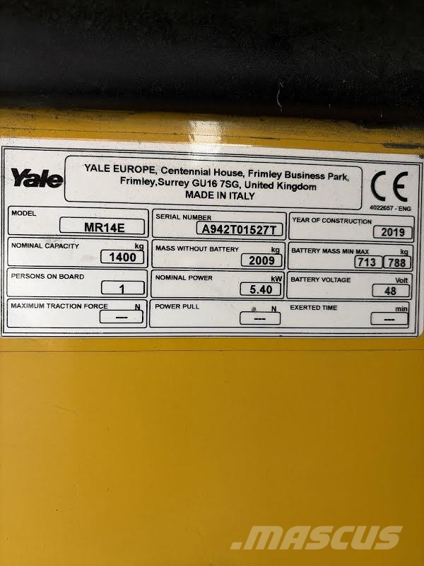 Yale MR14E Viličari sa pomičnim stupom