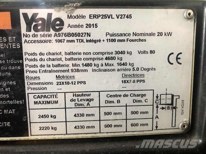 Yale ERP25VL Ηλεκτρικά περονοφόρα ανυψωτικά κλαρκ