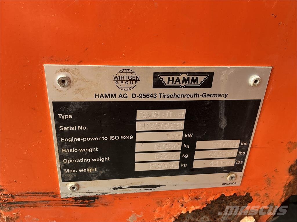 Hamm 3518 HT-H HAMMTRONICE single drum smooth roller (S Other