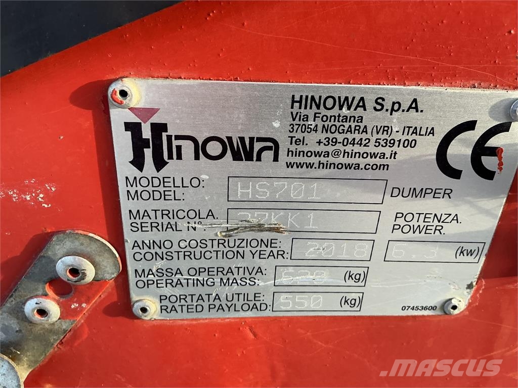 Hinowa HS701 Tracked Dumper (ST27936) Minidumper