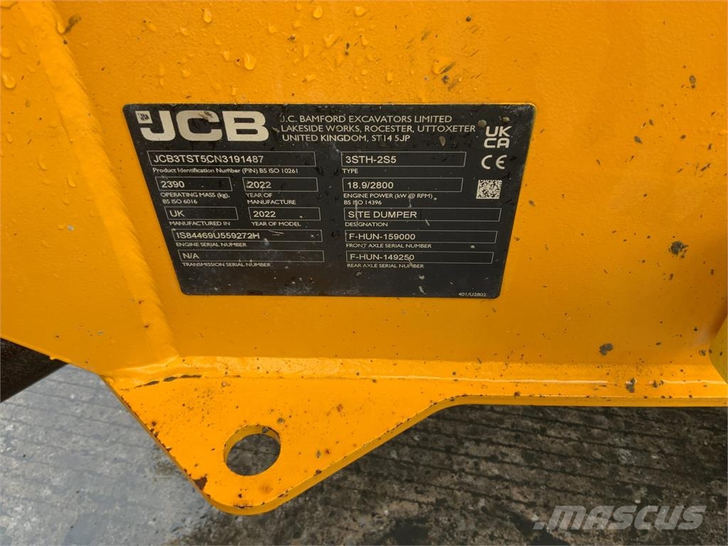 JCB 3 tonne -2 swivel tip dumper (ST27930) Minidumper
