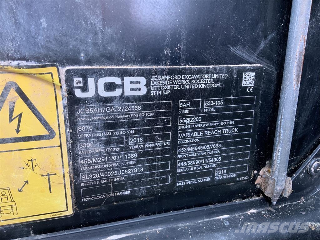 JCB 533-105 Telehandler (ST24663) مناولات متداخلة