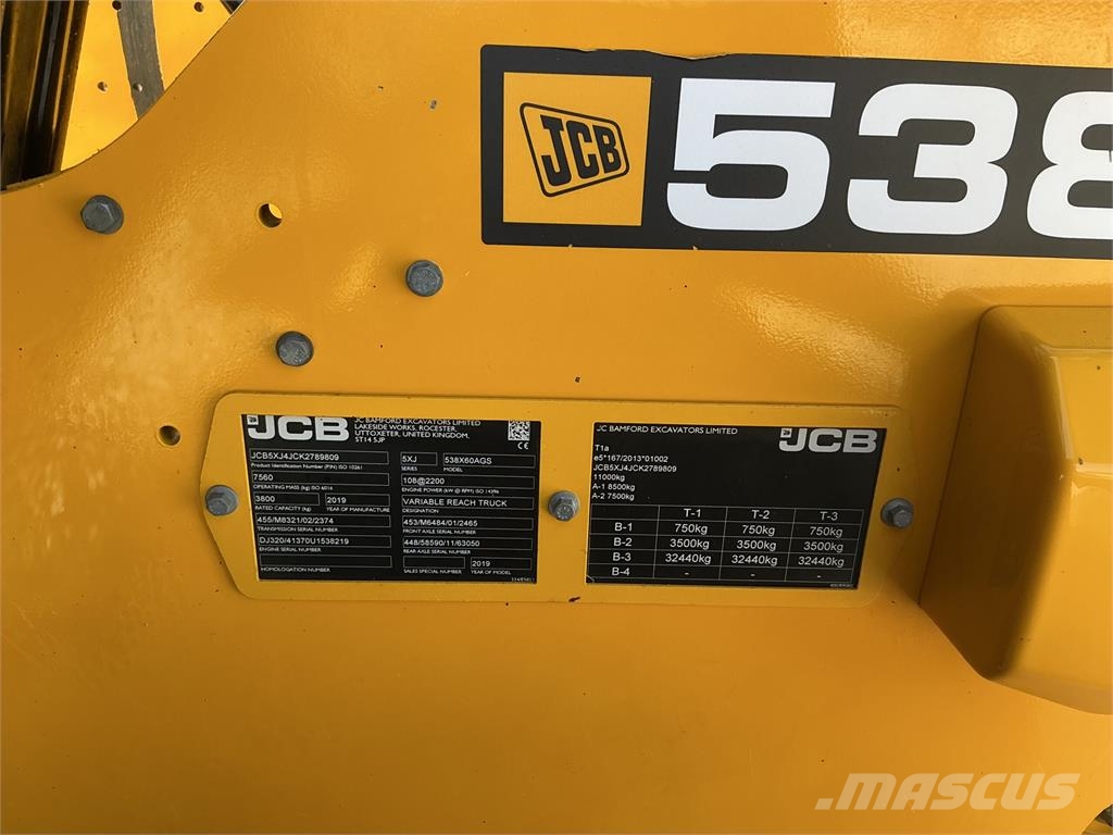 JCB 538-60 Agri Super Telehandler (ST26756) مناولات متداخلة