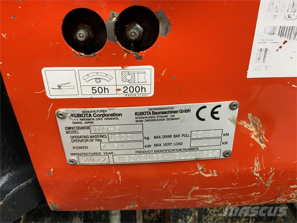Kubota U10-5 Micro Digger (ST27828) Vikšriniai ekskavatoriai