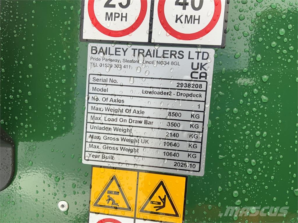 New Bailey 8Ton Drop Deck low loader Trailer Przyczepy ogólnego zastosowania