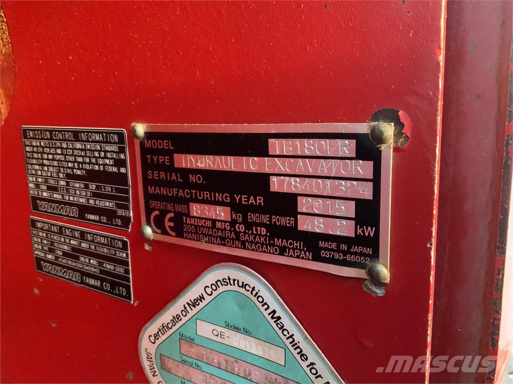 Takeuchi TB180FR Digger (ST27510) ماكينات زراعية - غير ذلك