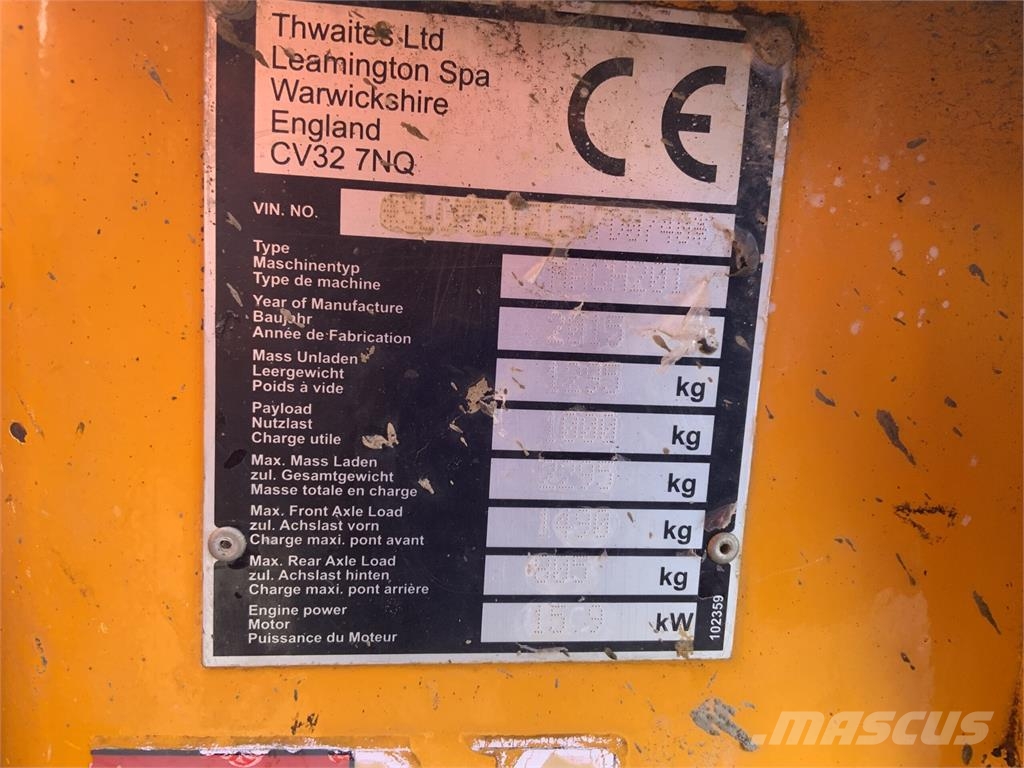 Thwaites 1Tonne Hi Tip Dumper (ST27942) معدات البناء - غير ذلك