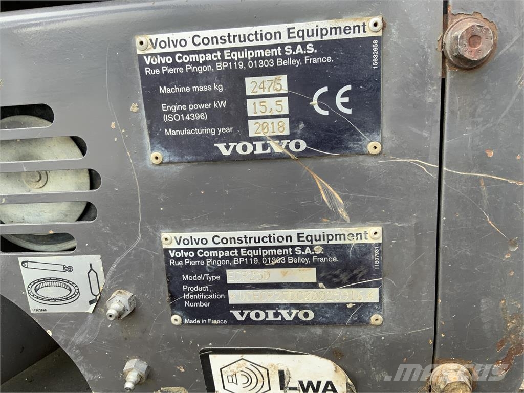 Volvo ECR25D Digger (ST27707) Gravemaskiner på larvebånd