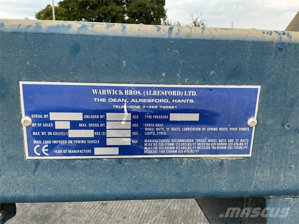 Warwick 12Tonne Grain/Silage Trailer Przyczepy ogólnego zastosowania