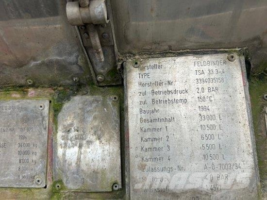 FELDBINDER TANKAUFLIEGER, 33.000L, 4 KAMMERN Semirremolques cisterna