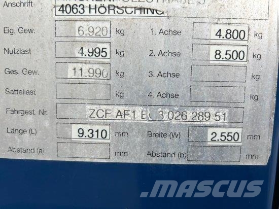 Iveco EUROCARGO 120E22 PLANE, SCHALTER LBW شاحنات بغطاء جانبي