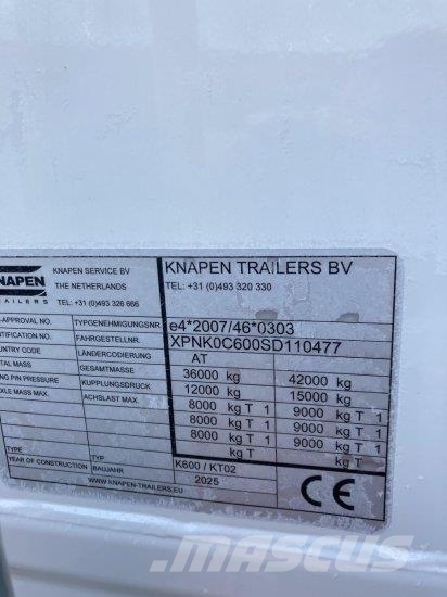 KNAPEN K600 SCHUBBODEN, SEITENTüREN , 87M³, LIFTACHSE, AL Semi-trailer med lad/flatbed
