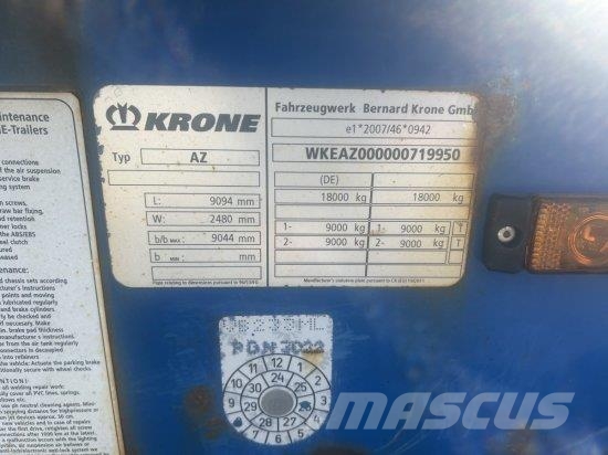 KRONE AZ 18,LAFETTE,ALUFELGEN Kontejnerske prikolice
