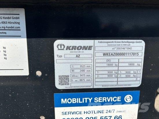KRONE AZ, MAXI-LAFETTE BPW-ACHSEN Przyczepy do transportu kontenerów