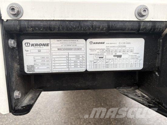 KRONE SD PROFI LINER, 1. U 3. ACHSE LIFT, KRONE-ACHSE, E نصف مقطورات بباب جانبي