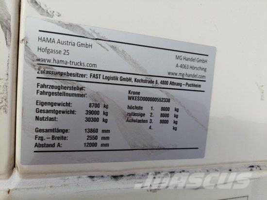 KRONE SDK27 KOFFERAUFLIEGER, LIFTACHSE Dobozos félpótkocsik